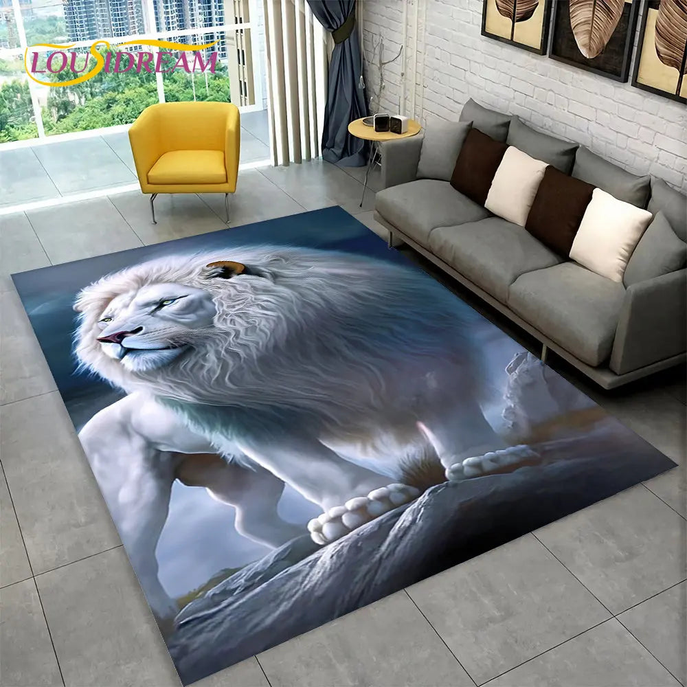 Tapis De Chambre - Dream Lion Animal 3D