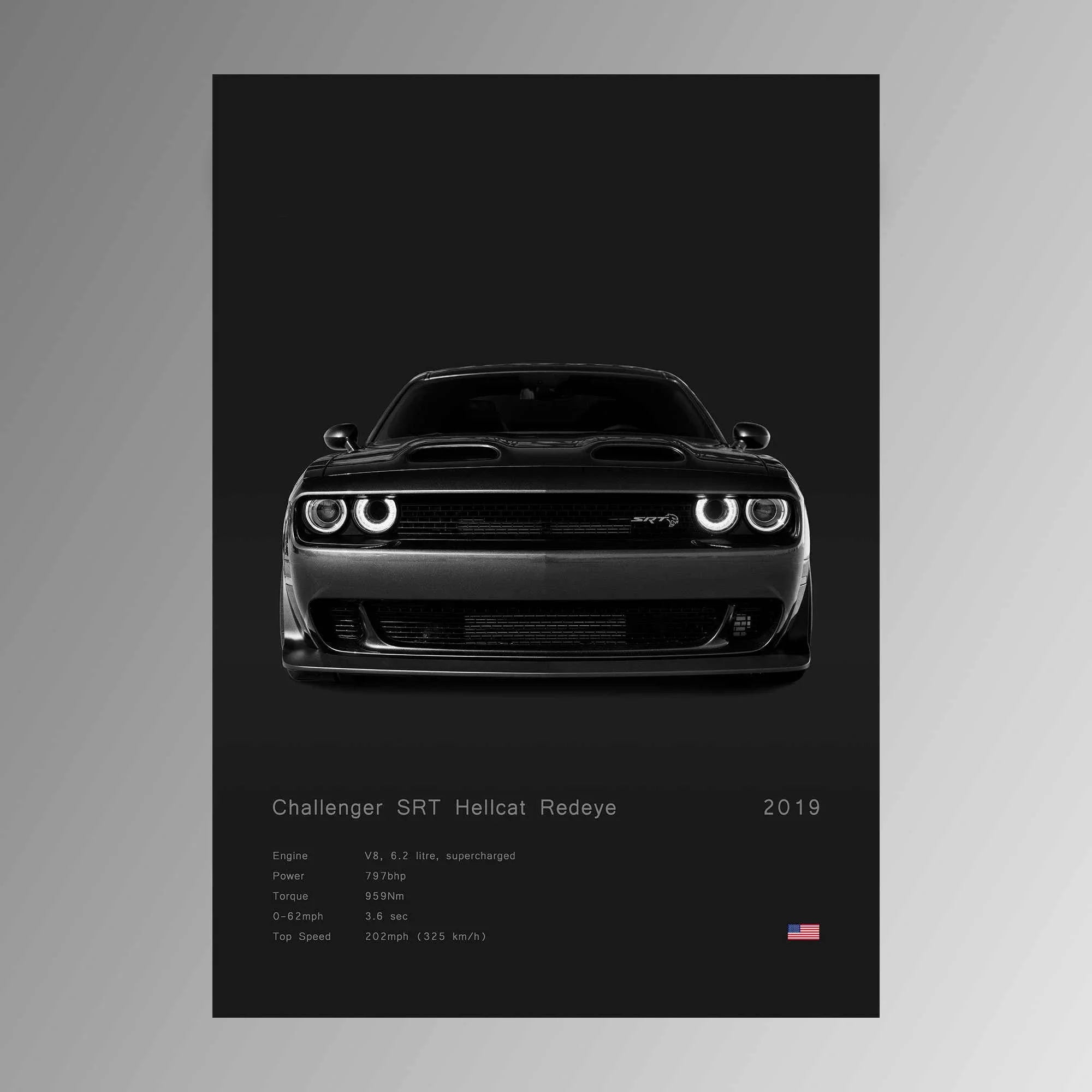 Affiche Moderne Voiture Challenger SRT Hellcat 