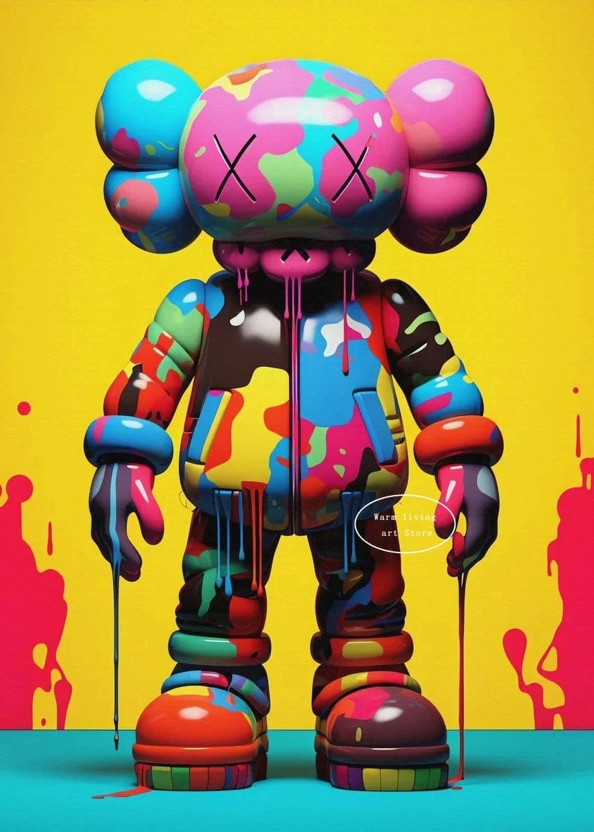 Poster Kaws Rempli de Peinture