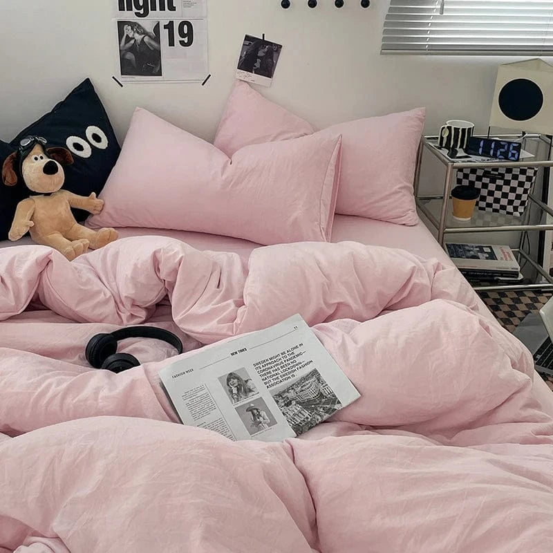 Canvanation Rose / 180x220cm Full Housse de Couette Unie – 100% Polyester Coton Toucher Doux, 300TC, Qualité Grade A