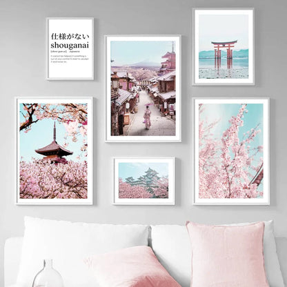 Affiche Japonais Tokyo Cherry Mount Fuji Miyajima