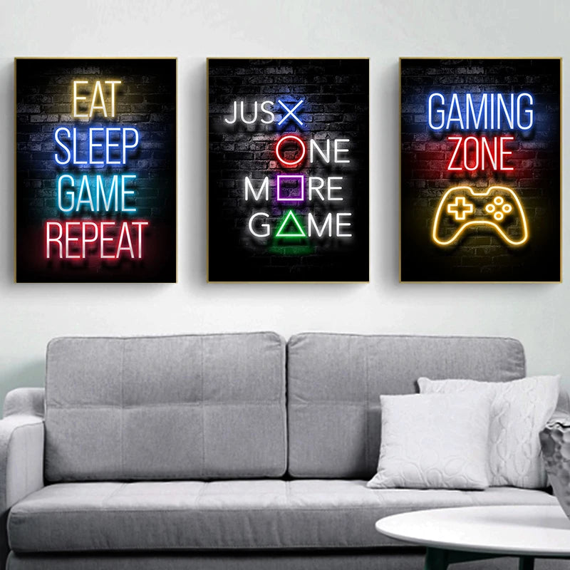 Affiche Chambre Gaming Neon