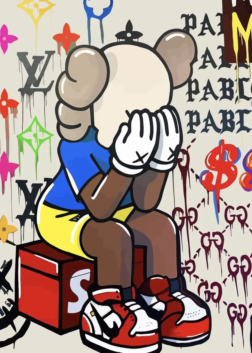 Poster Street Art Kaws Triste