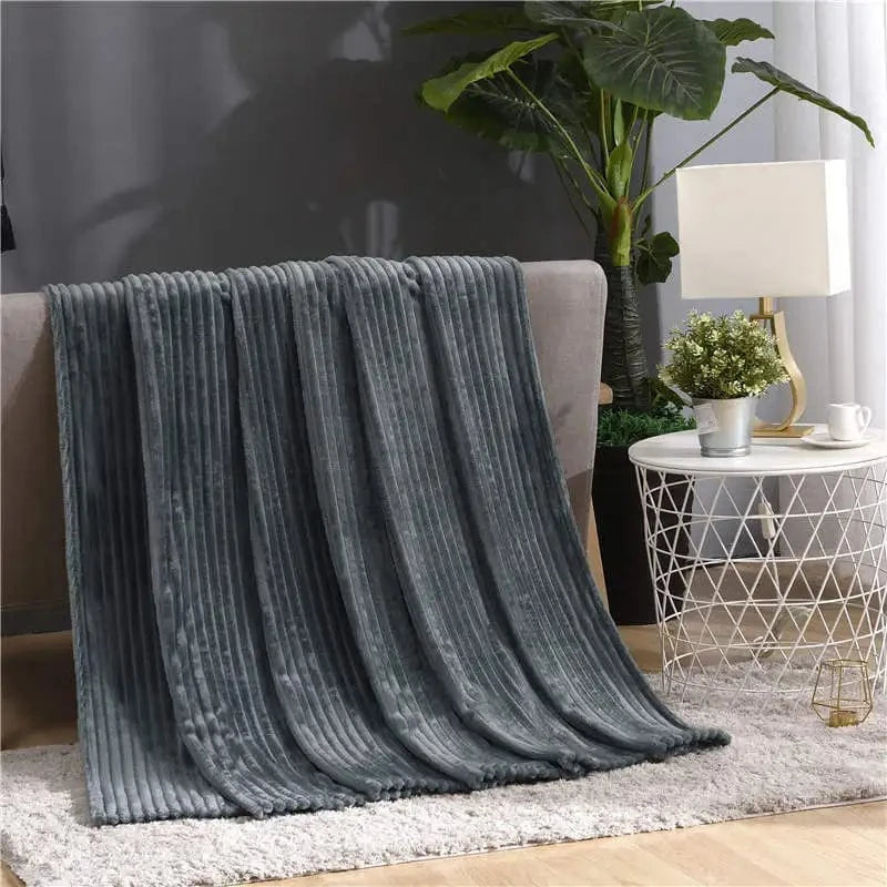 Canvanation Gris foncé / 70x100cm baby Couverture Polaire Rayé