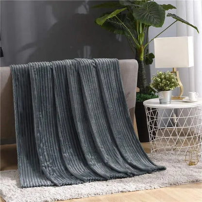 Canvanation Gris foncé / 70x100cm baby Couverture Polaire Rayé