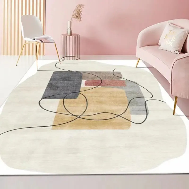Canvanation FLANNEL-4 / 160x230cm 63x90in Tapis De Salon - Moderne Abstrait Ultra Doux