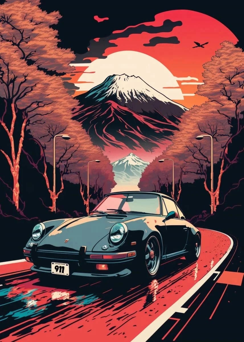 Canvanation 7 / 50x70cm Affiche Voiture Japonais 80s Retro