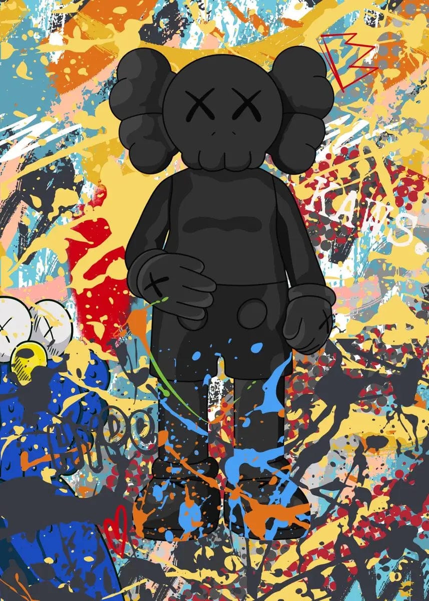 Poster Kaws Noir Graffiti