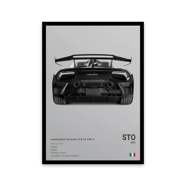 Affiche Voiture Sportif  R8 RS3 M3 M5