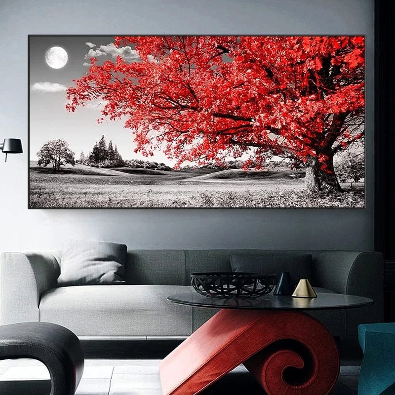 Canvanation 40x80cm Poster Arbre De Vie Rouge