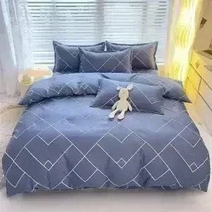 Canvanation 5 / 1.8X2.2M quilt cover Couette en Polyester & Coton – Style Pastoral, Impression Réactive Motifs Plantes et Rayures