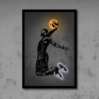 Poster Neon Basketball Sport