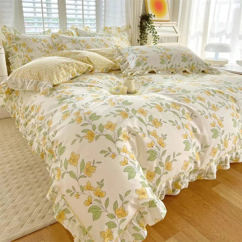 Canvanation 7 / 220X240cmx1 Housse de Couette 100% Coton Uni (Style Pastoral)