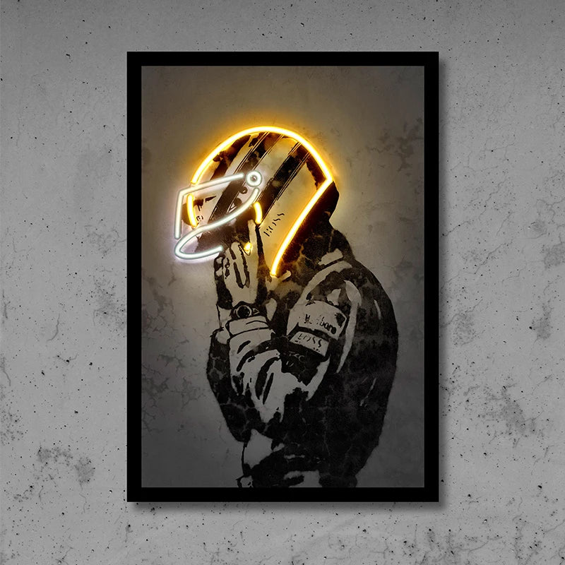 Affiche Casque De Moto Neon