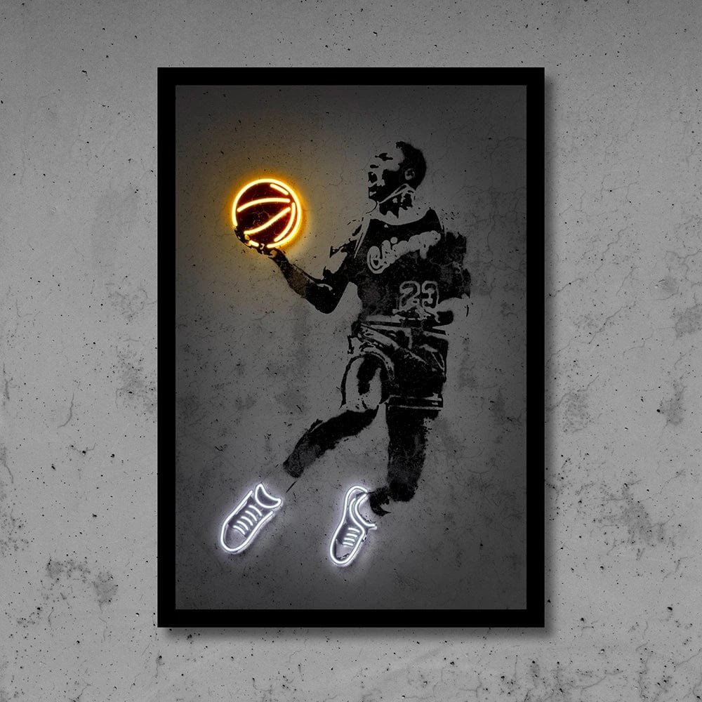 Poster Neon Basketball Sport