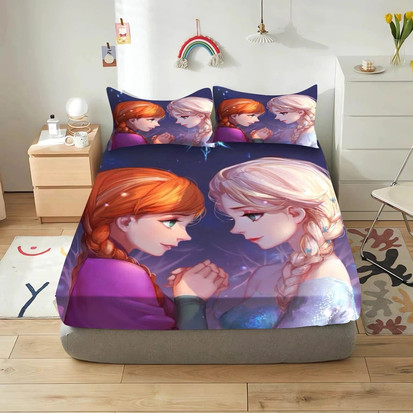 Canvanation 13 / 153x203x30cm Housse de Couette Frozen - Un Voyage Magique au Coeur de l'Hiver