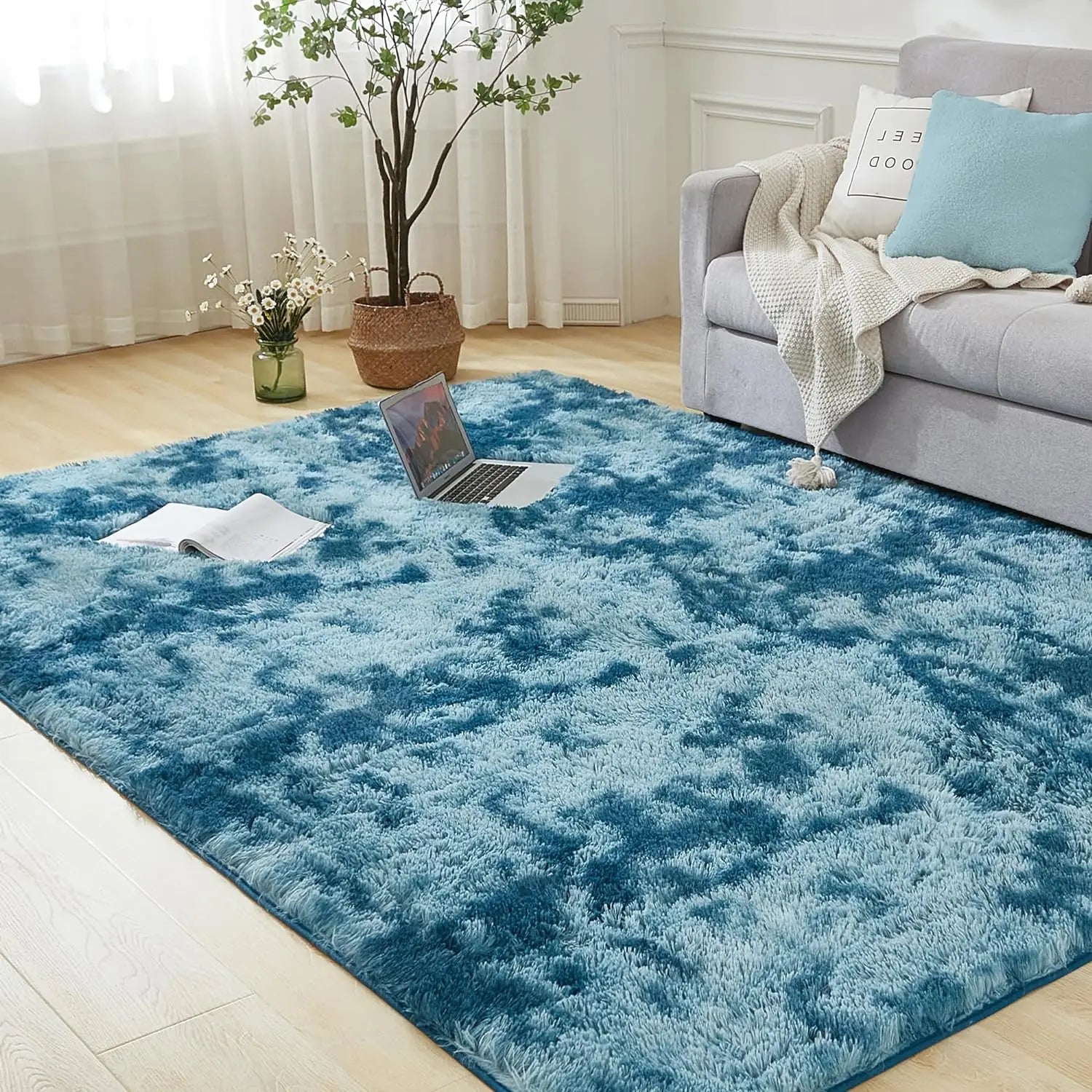Canvanation Bleu Foncé / 100x150cm 40x59inch Tapis De chambre - Motif uni