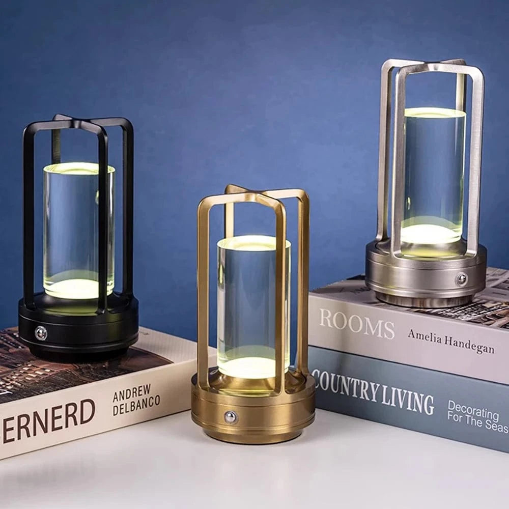 Canvanation Lampe de Chevet LED Cristal Moderne – Tactile, Rechargeable