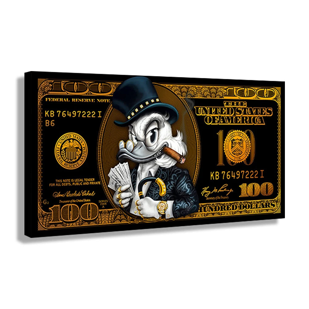 Affiche Pop Art Picsou Billet De Banque