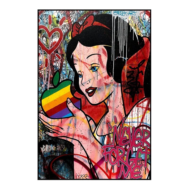 Poster Blanche Neige Pomme Graffiti