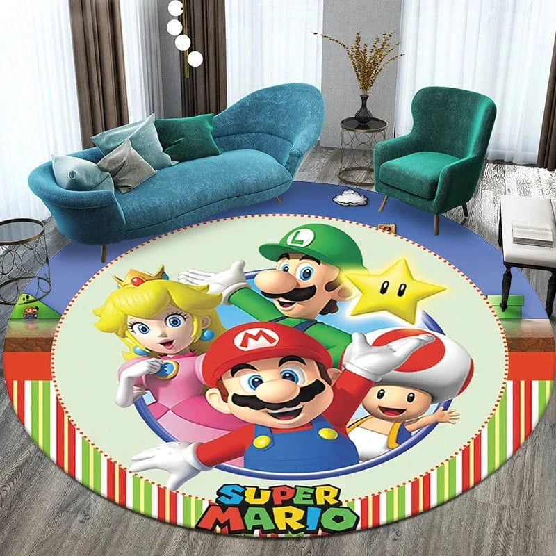 Canvanation 120cm(47.24 in) diam / 4 Tapis De Chambre - Film Mario