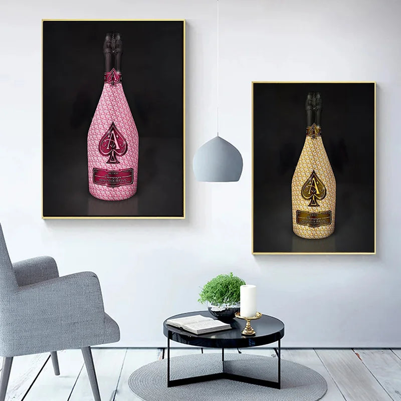 Affiche Luxe Diamant Ace Champagne Bouteille