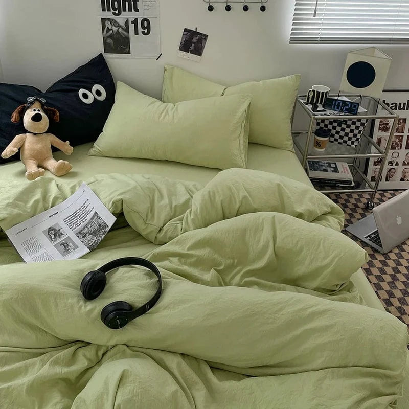 Canvanation Vert / 180x220cm Full Housse de Couette Unie – 100% Polyester Coton Toucher Doux, 300TC, Qualité Grade A