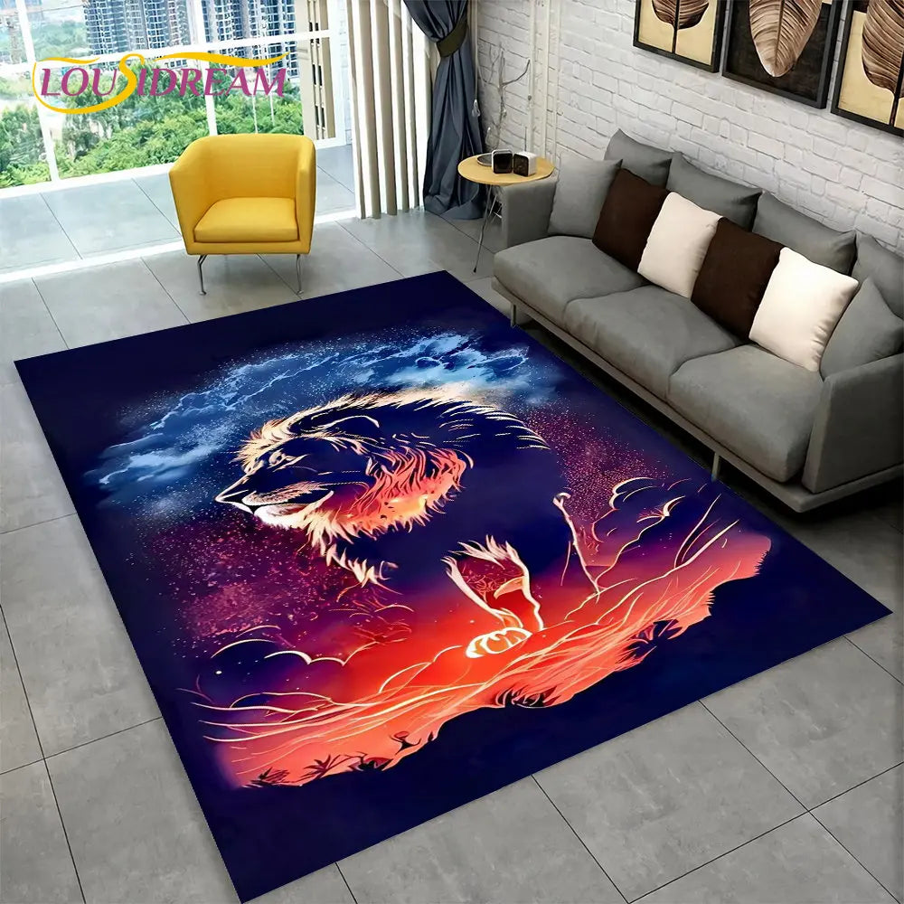 Tapis De Chambre - Dream Lion Animal 3D