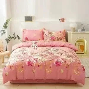 Canvanation 20 / 1.8X2.2M quilt cover Couette en Polyester & Coton – Style Pastoral, Impression Réactive Motifs Plantes et Rayures