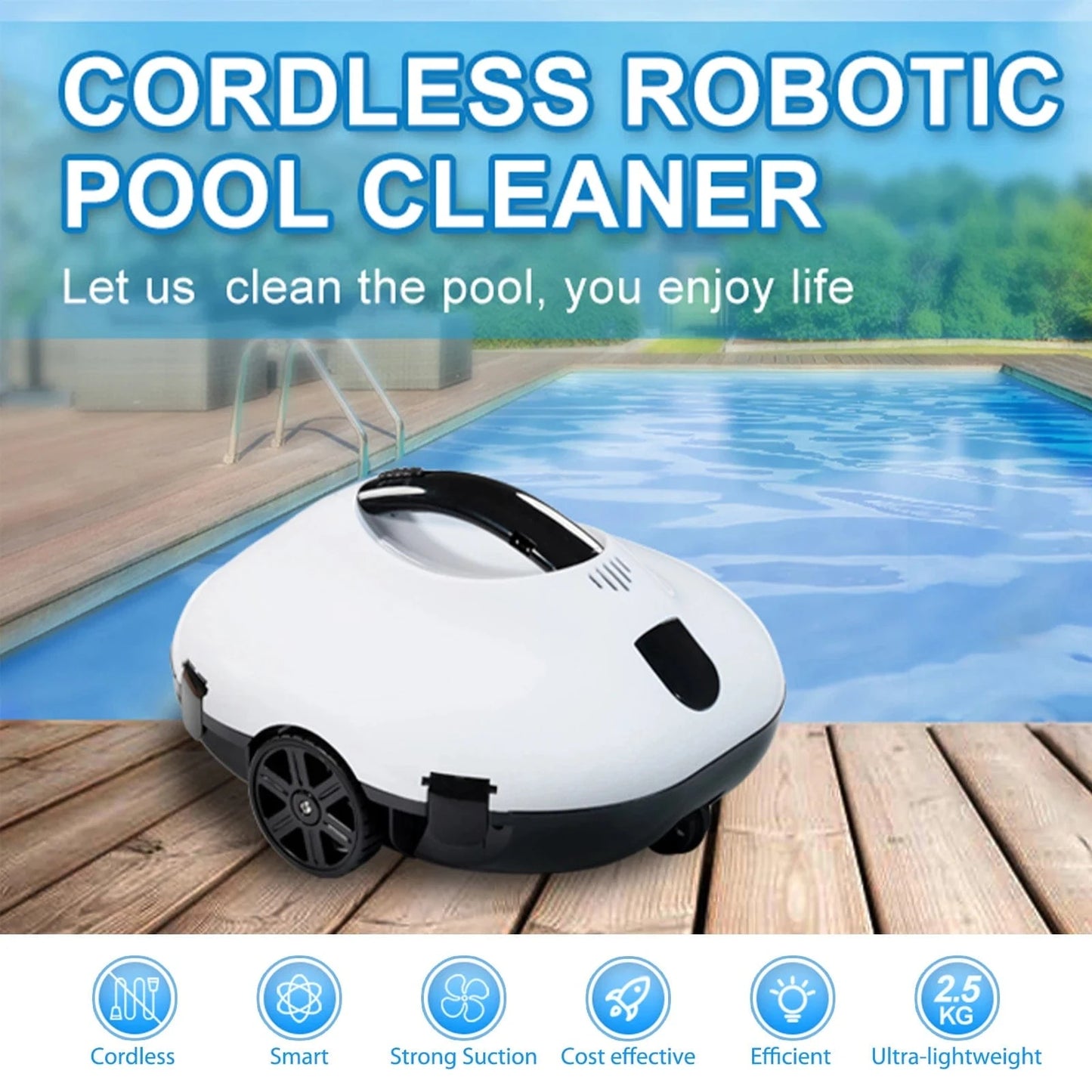 Canvanation france / Electrique Robot Aspirateur de Piscine Automatique Sans Fil – 5000mAh