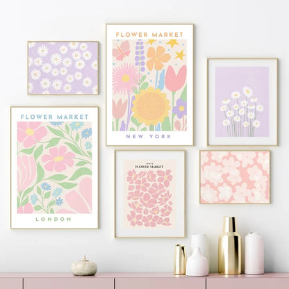 Affiche Abstraite Moderne Fleurs