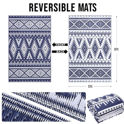 Canvanation Tapis Boho Rectangulaire – Motif Infini | Déco Bohème pour Salon, Chambre et Extérieur