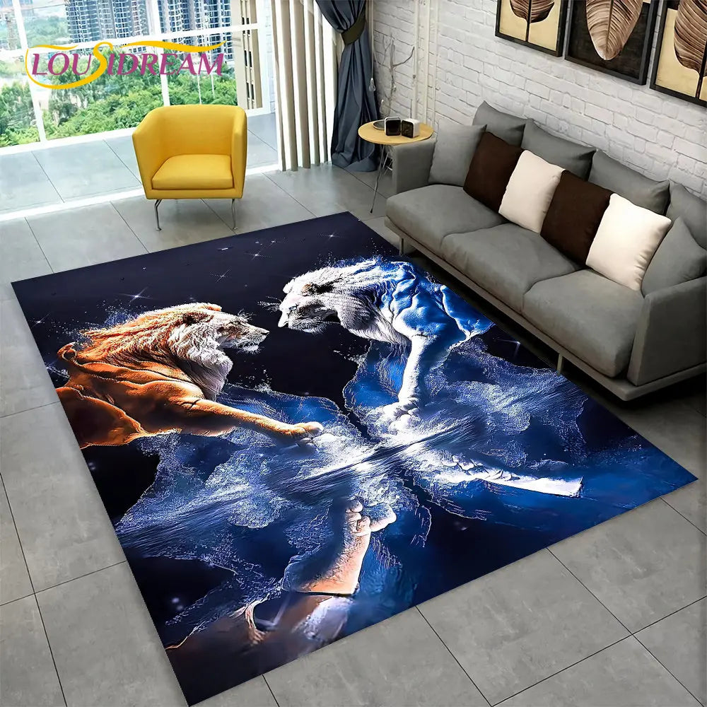 Tapis De Chambre - Dream Lion Animal 3D