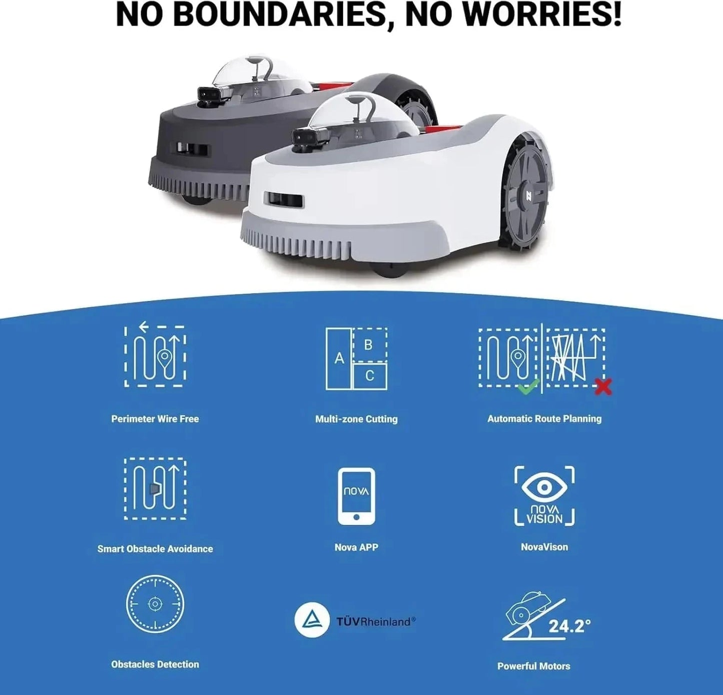 Canvanation N2000 : La Tondeuse Robotique Sans Fil, Technologie de Vision et Contrôle Intelligent