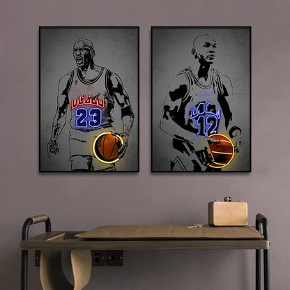 Affiche Basketball Neon