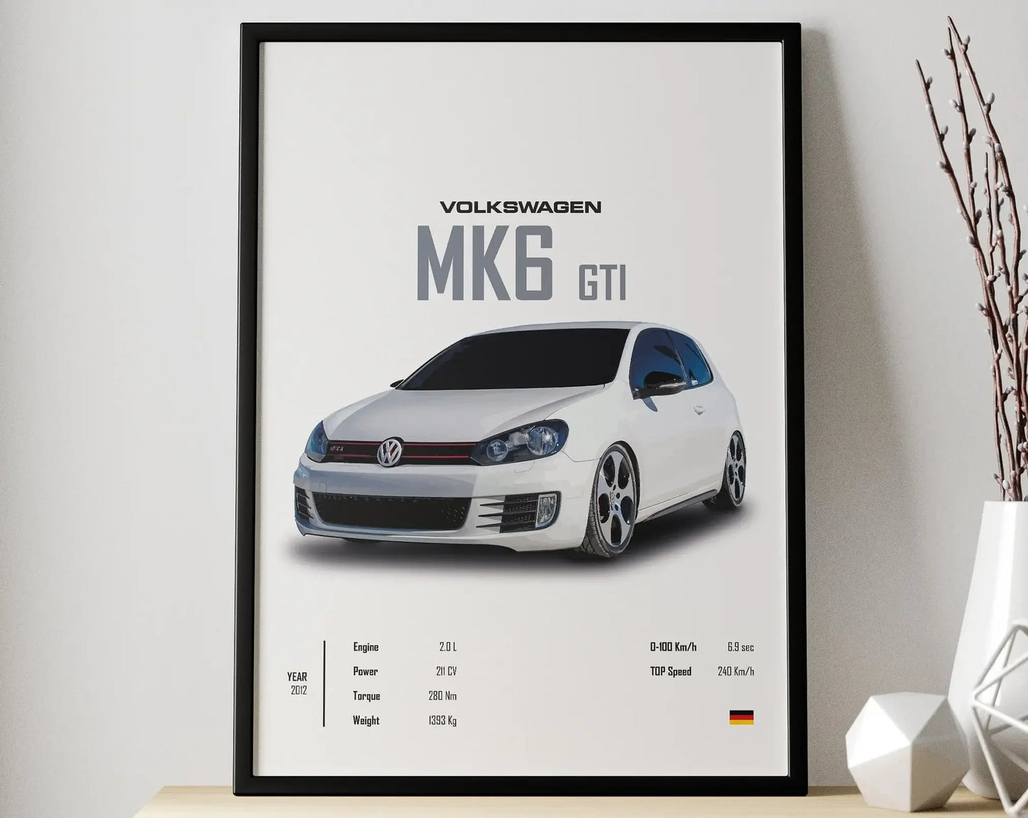 Affiche Voiture Volkswagen MK6 GTI