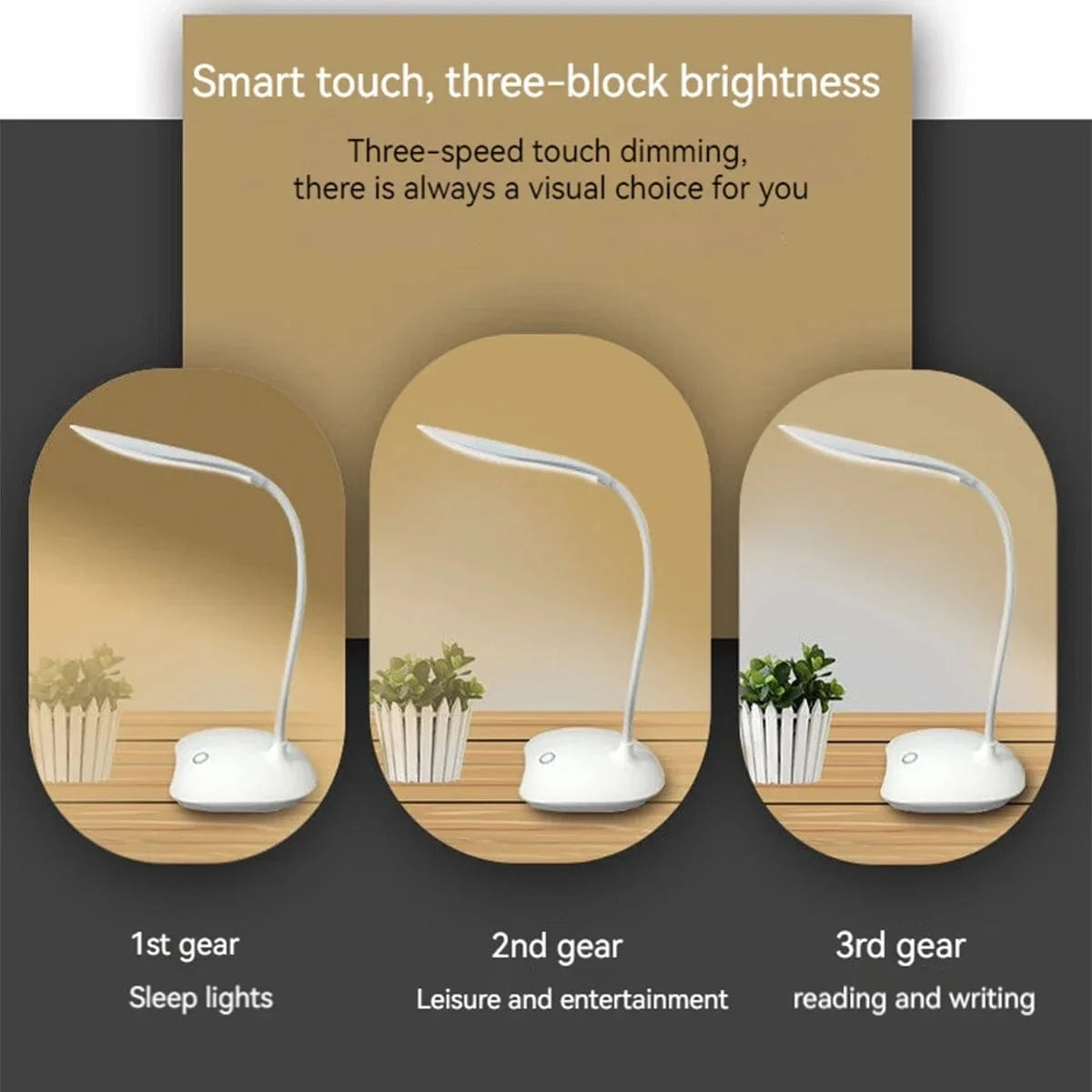 Canvanation Lampe de Bureau LED Rechargeable – Lumière Tactile et Portable avec Protection des Yeux