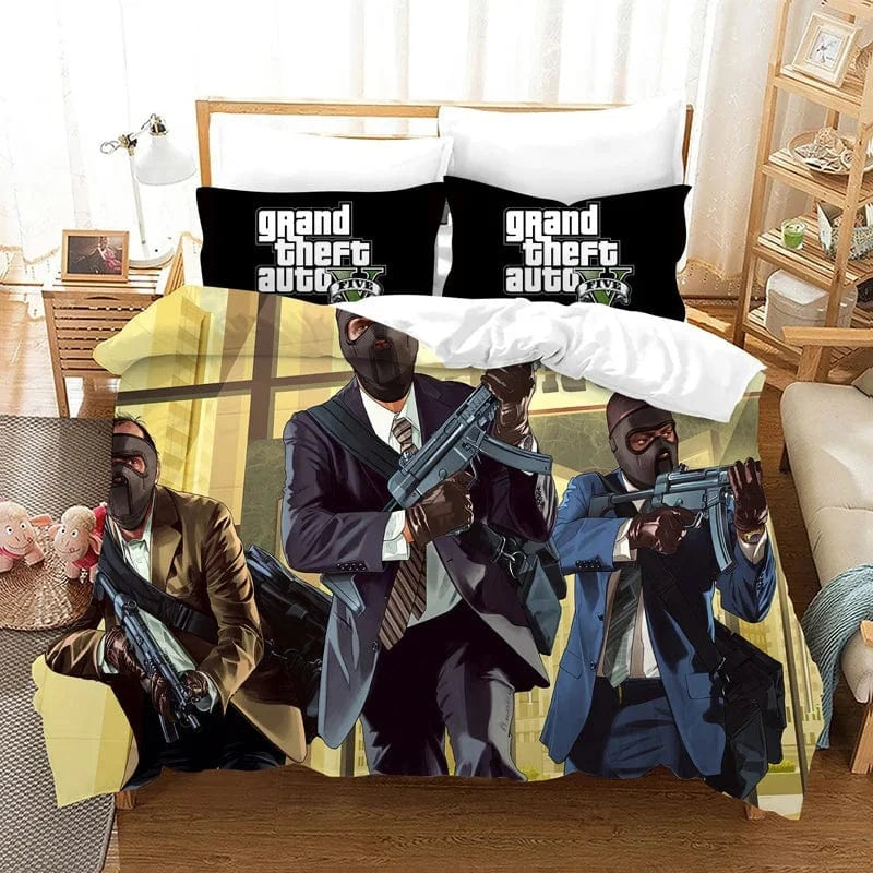 Canvanation 3 / 228x228cm 3pcs Housse De Couette - Game GTA V, Grand Theft Auto 5