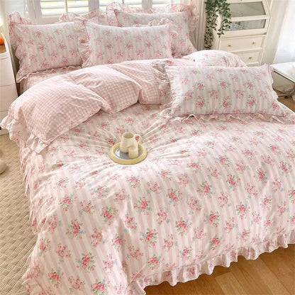 Canvanation Housse de Couette 100% Coton Uni (Style Pastoral)