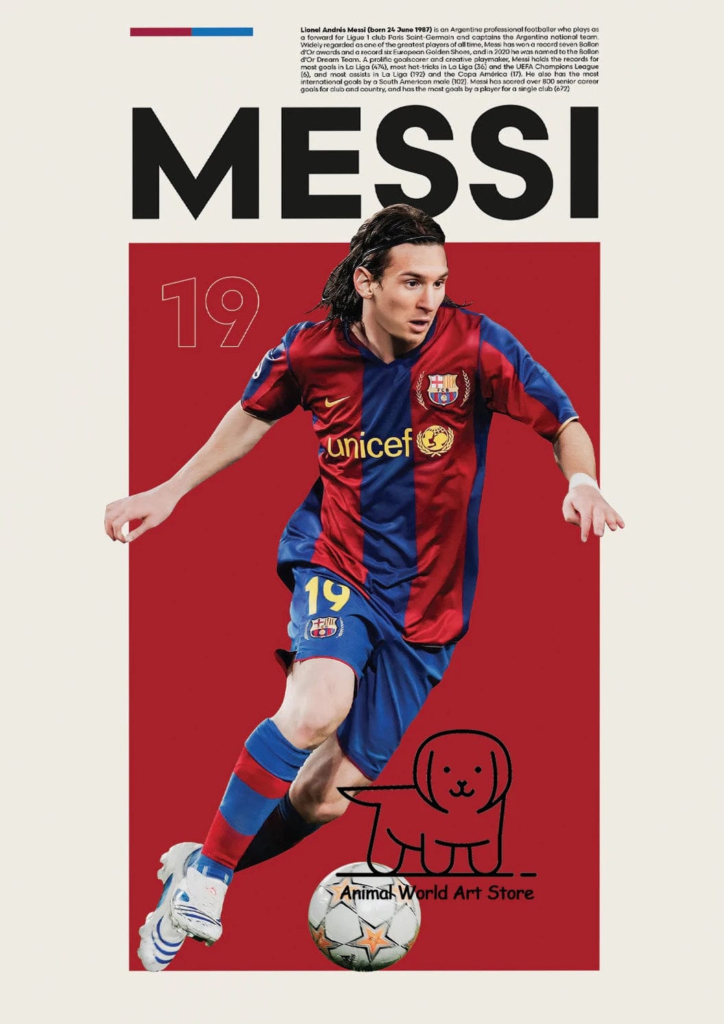 Affiche Football Joueurs Messi,Ronaldo,Drogba