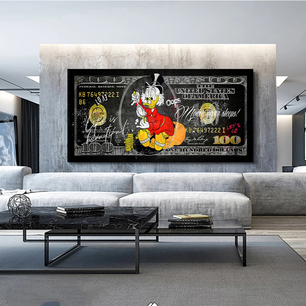 Affiche Picsou Billet De Banque Pop Art