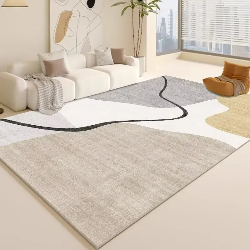 Canvanation FLANNEL-1 / 160x200cm 63x78.7in Tapis De Salon - Moderne Abstrait Ultra Doux