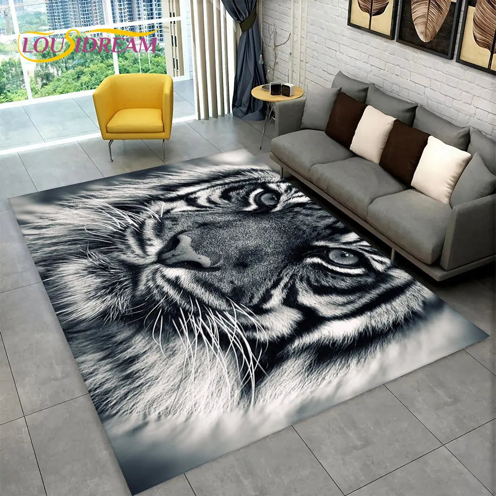 Tapis De Chambre - 3D Tigre Leopard Cheetah