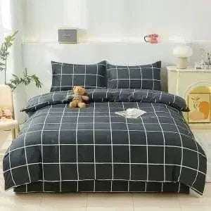 Canvanation 11 / 1.8X2.2M quilt cover Couette en Polyester & Coton – Style Pastoral, Impression Réactive Motifs Plantes et Rayures