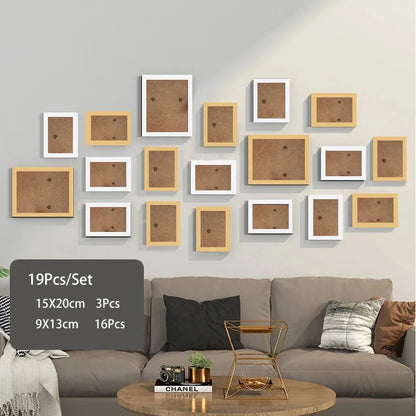 Canvanation Blanc Bois 1 / Imitation Ensemble de Cadres Photo en Aluminium 14/19 Pcs