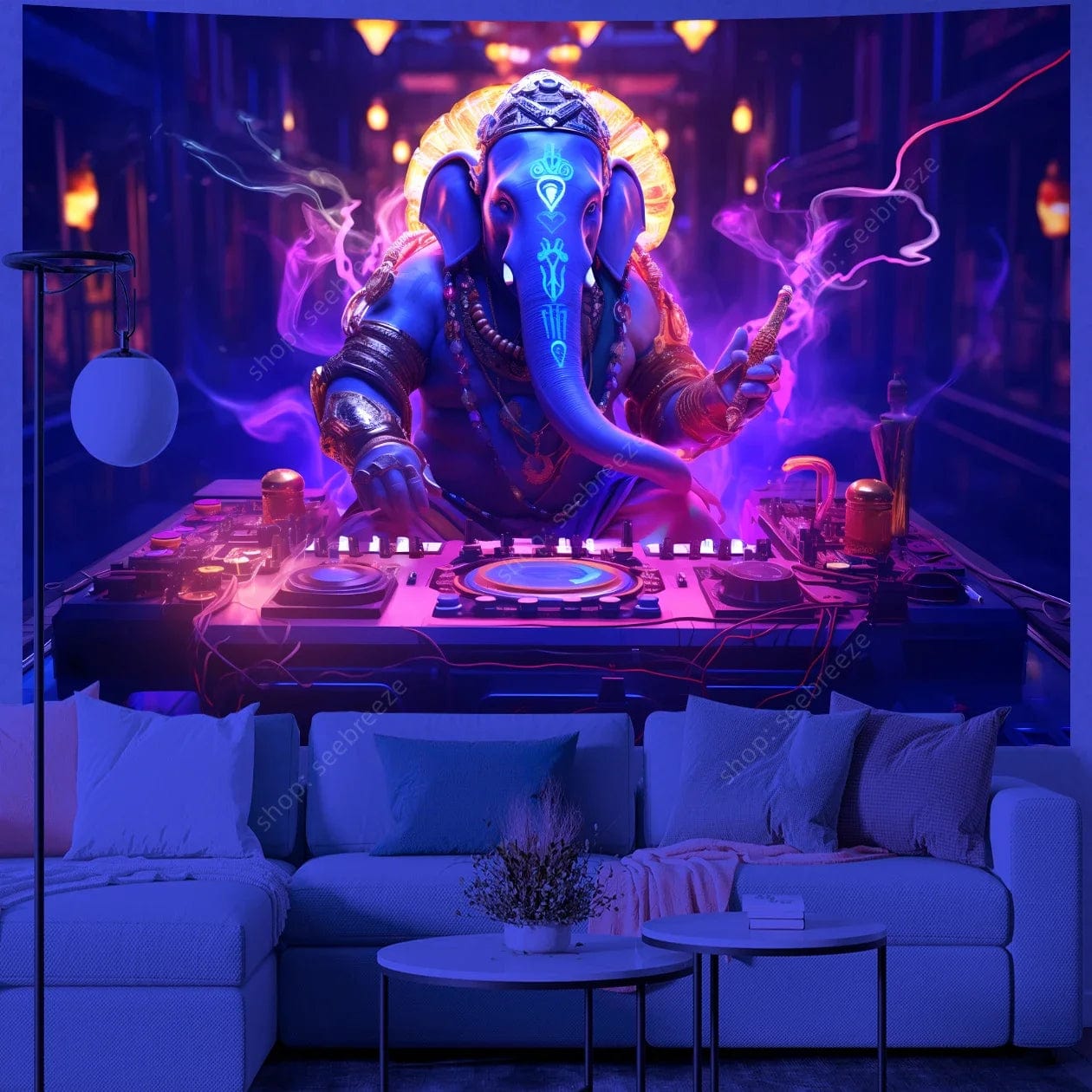 Canvanation WF1327 / 73x95cm Tapisserie  - Dj UV : Ajoutez une ambiance électrisante à votre intérieur