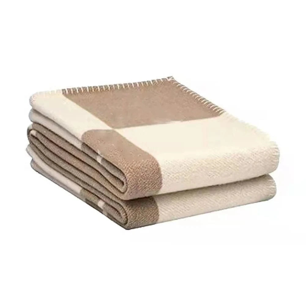 Canvanation Pillow Kakhi / 43x43cm Plaid en Maille Style Européen en Cachemire Synthétique – Anti-Boulochage