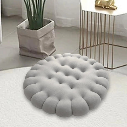Canvanation Gris Round Coussin en forme de biscuit