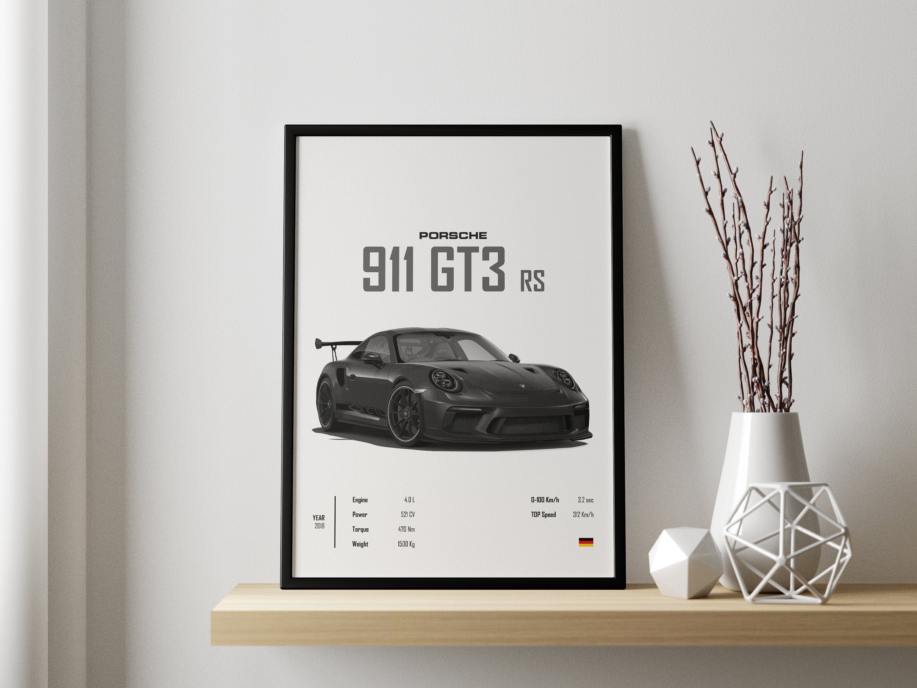 Canvanation Affiche Voiture 488 Pista