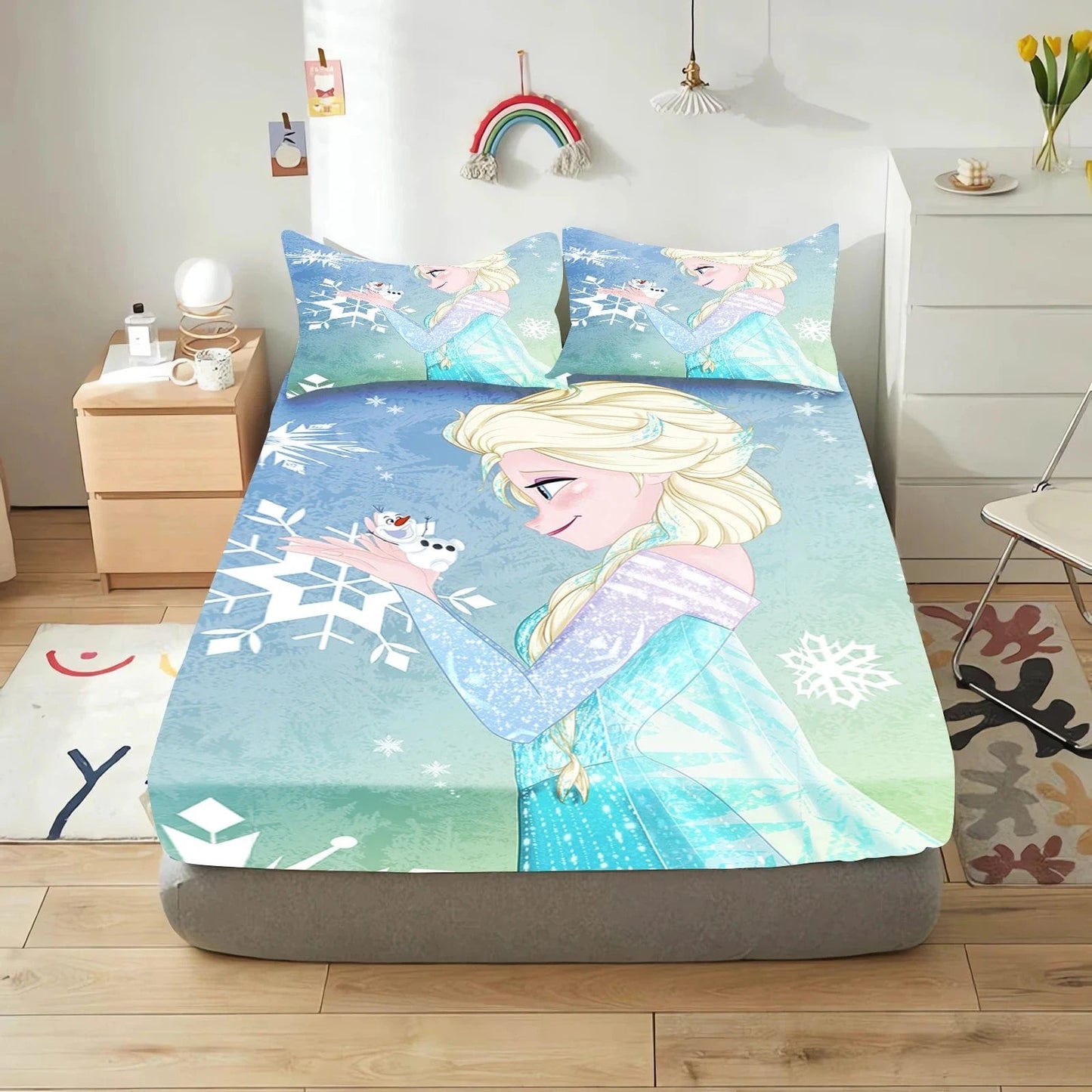 Canvanation 10 / 153x203x30cm Housse de Couette Frozen - Un Voyage Magique au Coeur de l'Hiver